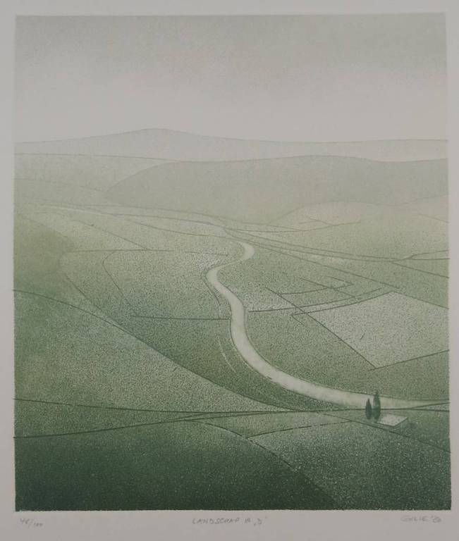 Elmar Gille: Ets en aquatint, Landschap in 'D' kopen? Bied vanaf 35!