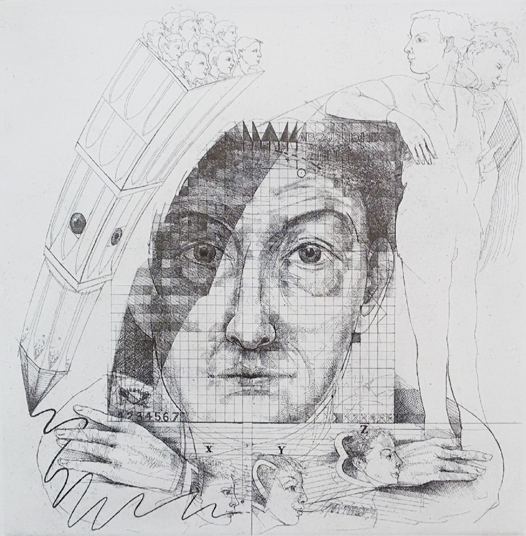 Tom Eyzenbach - Zelfportret, ets (mooi ingelijst) verkocht voor € 50!