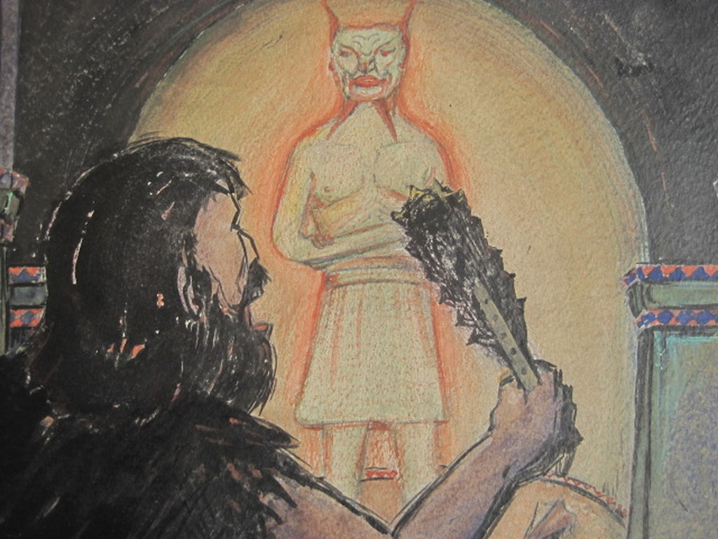 Korn.Lodder 1892-1987 aquarel "Kain Naama en Abaddon" gesigneerd kopen? Bied vanaf 1!