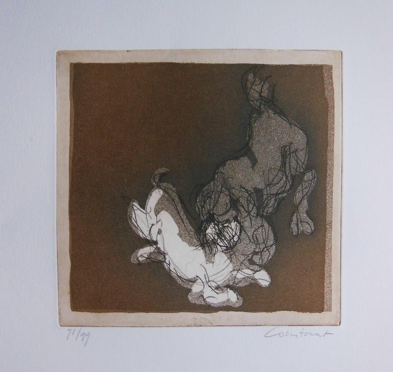 Constant : Deux chiens (prachtige ets en aquatint) verkocht voor € 245!