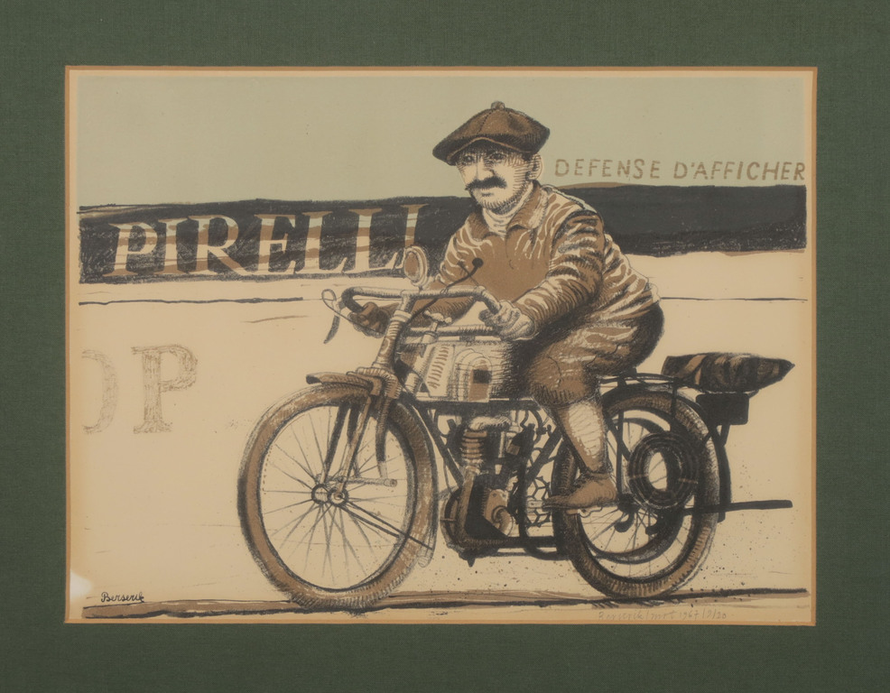 Herman Berserik: Litho, Motorfietser - Ingelijst  kopen? Bied vanaf 60!