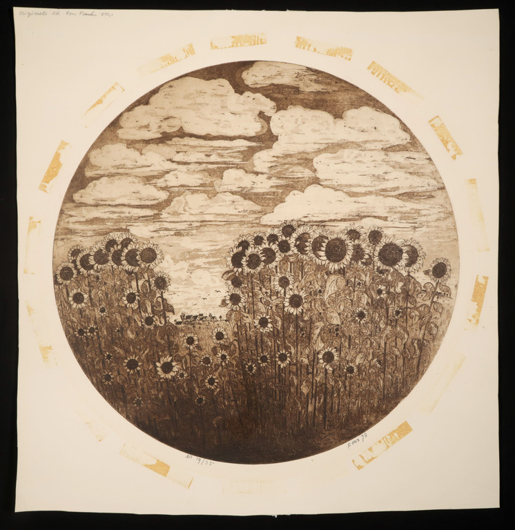 Fons Franken: Ets, Zonnebloemen kopen? Bied vanaf 1!