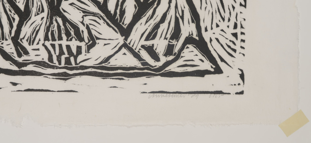 Anne Semler: Lino op Rijstpapier, Man met gans kopen? Bied vanaf 1!