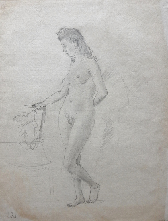 Harm Kamerlingh Onnes (1893-1985) - Naaktstudie 1946 verkocht voor € 90!