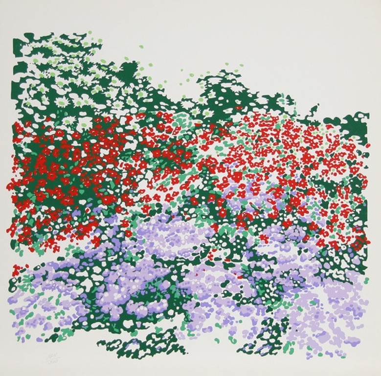 Nadine Prado, Zeefdruk, Flower Bushes, 81x81 , 122/300 kopen? Bied vanaf 45!