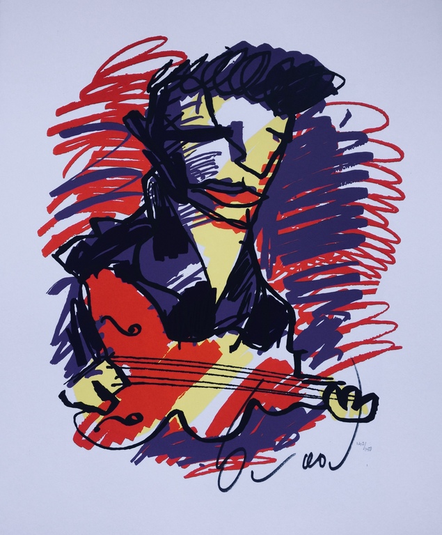 Herman Brood - Elvis - Originele hand gesigneerde zeefdruk verkocht voor € 110!