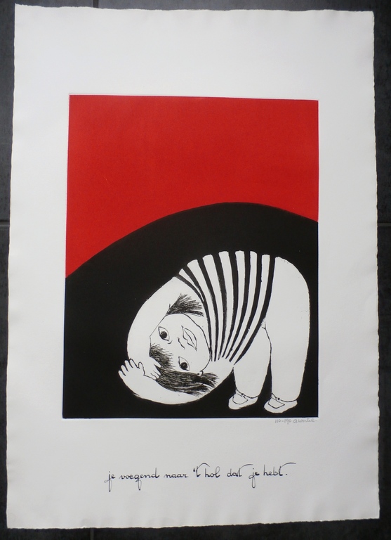Ans Wortel - ets/ aquatint: Je voegend naar 't hol kopen? Bied vanaf 75!