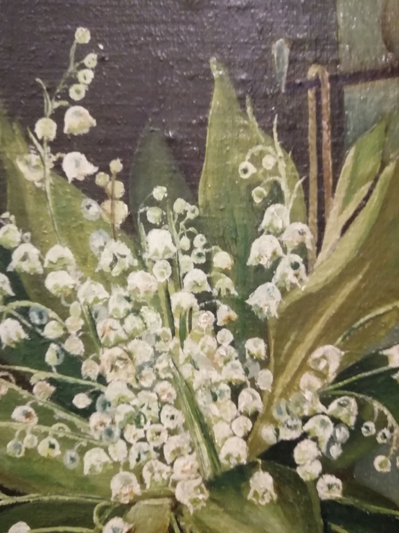 onbekend kunstenaar - olieverf op eiken paneel - meiklokjes - 1910 kopen? Bied vanaf 1!