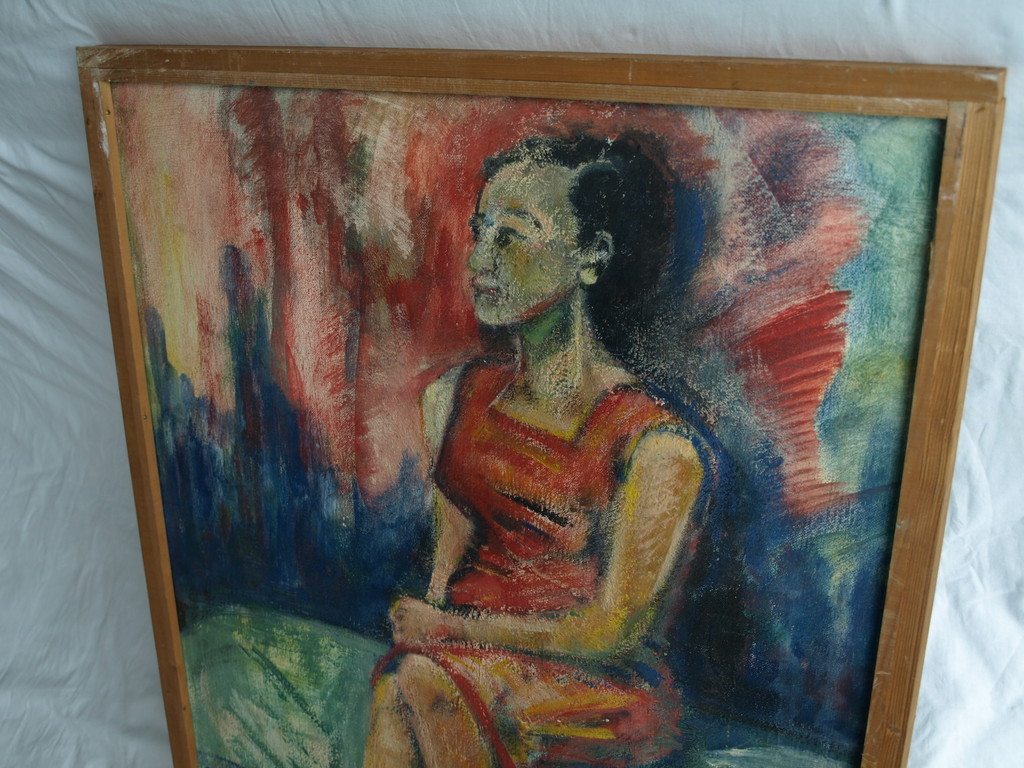 Arnold Sonderman : 2x Olieverf op voor- en achterkant board – gesigneerd – 1956 kopen? Bied vanaf 50!