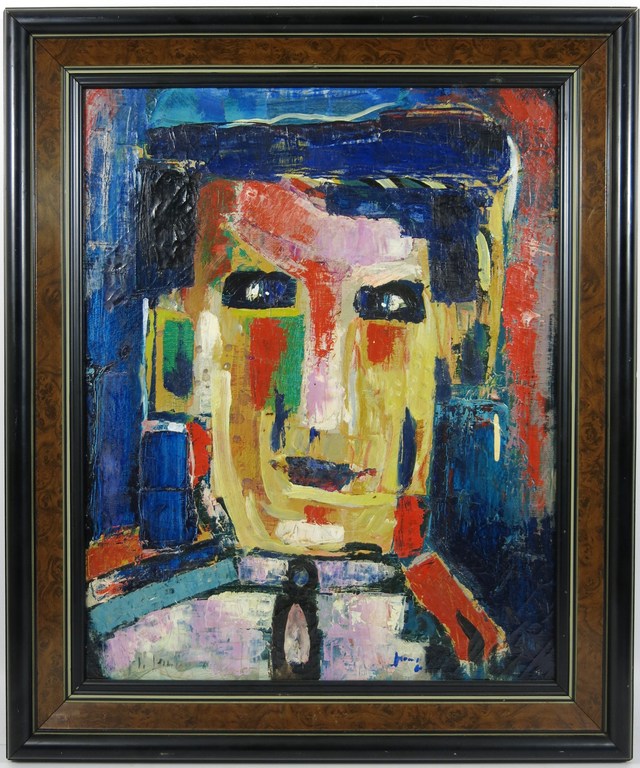 Han Jansen: Olieverf op doek, Zelfportret - Ingelijst verkocht voor € 560!