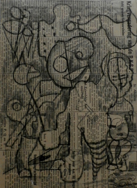 Eugene Brands - houtskooltekening- 1945 verkocht voor € 750!