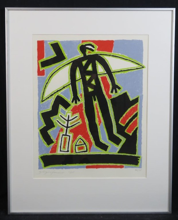 Ferenc Gogos: Zeefdruk, Engel - Ingelijst kopen? Bied vanaf 35!