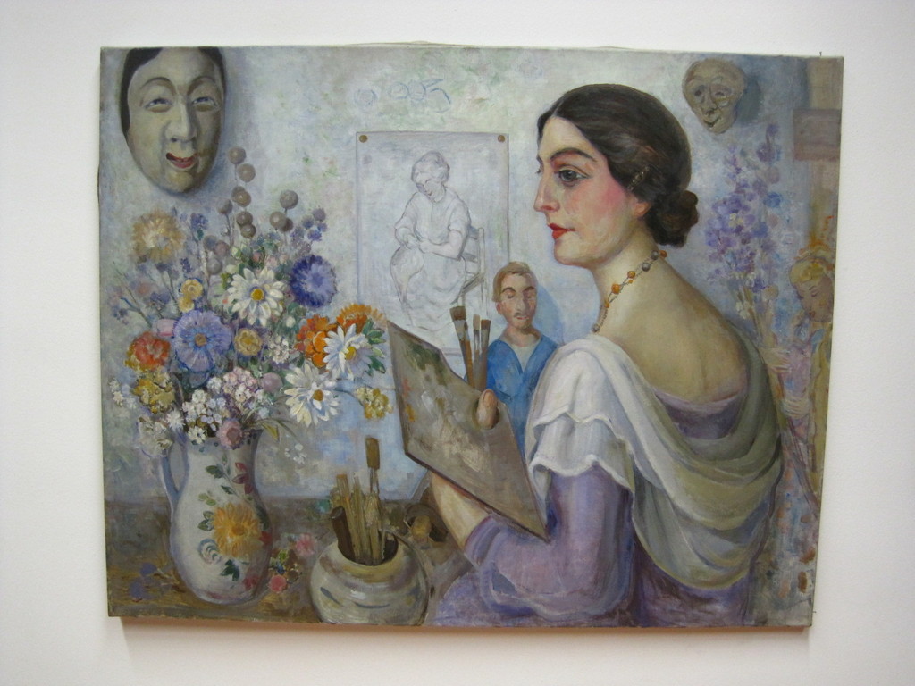 Ch.Boom-Pothuis 1867-1945 GROOT olieverf "Zelfportret" ca. 1900  verkocht voor € 181!