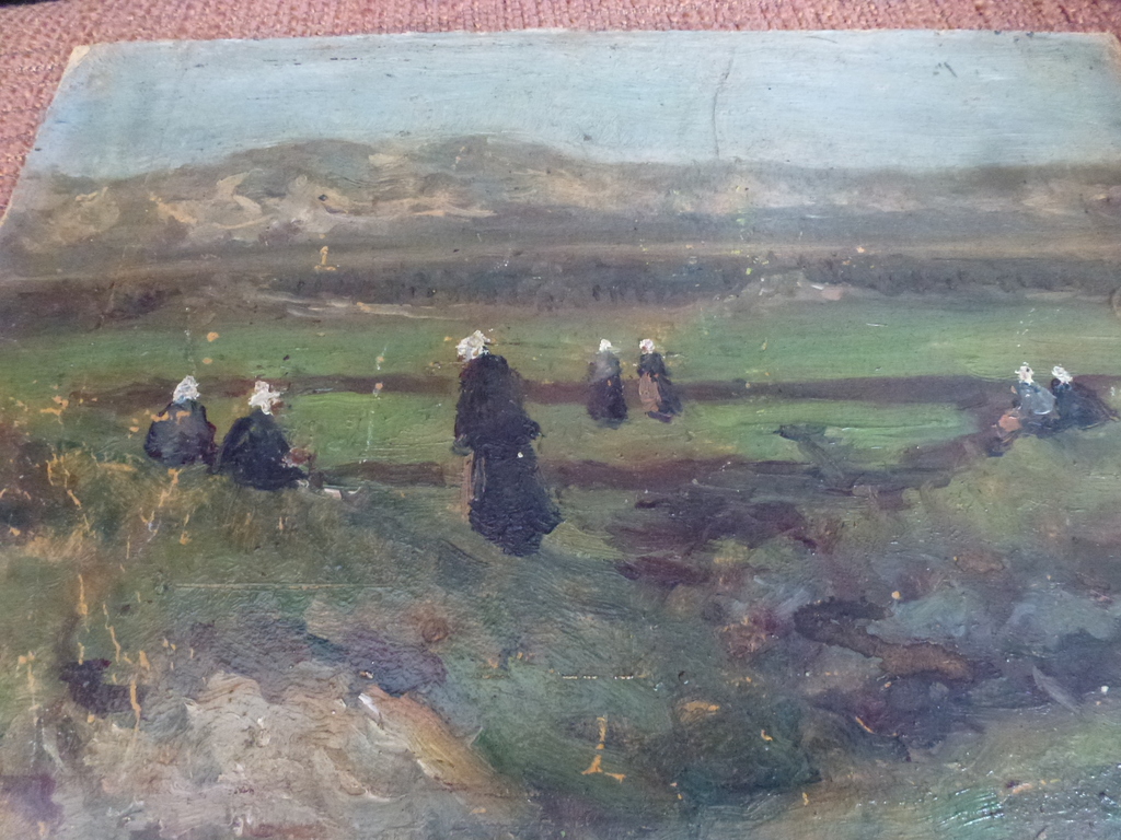 Jo Kruyder-Bouman, olieverf op paneel, vrouwen in de duinen kopen? Bied vanaf 1!