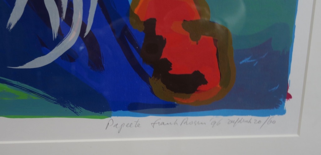 Frank Rosen: Zeefdruk, Papeete - Ingelijst kopen? Bied vanaf 35!