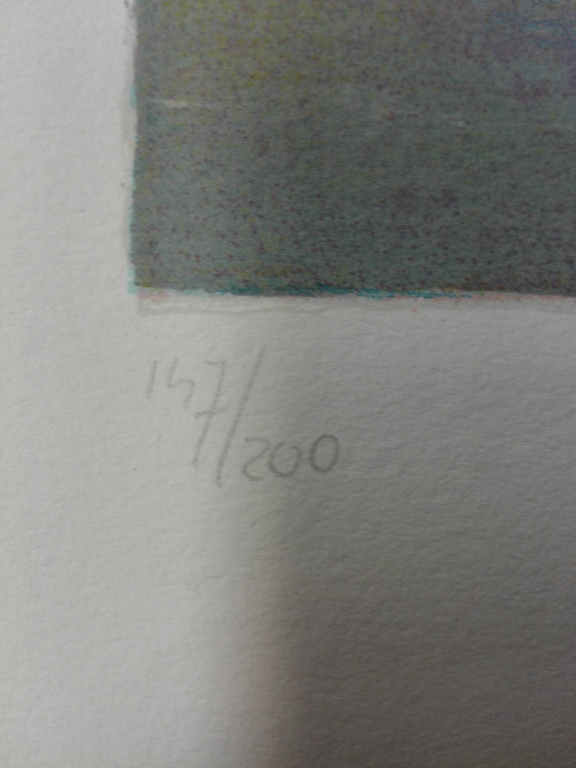 Hans van den Berg, zeefdruk op papier, Titel: Toulon kopen? Bied vanaf 40!