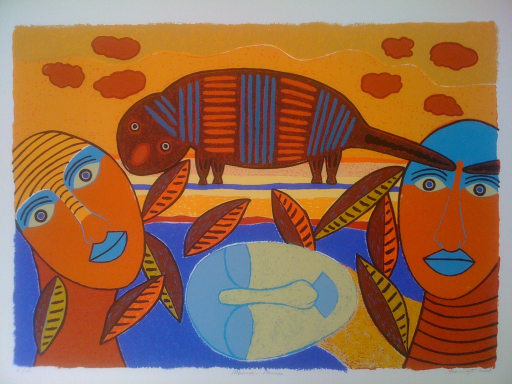 ANS VAN DIJK - grote zeefdruk - Mbanza Ngungu verkocht voor € 45!