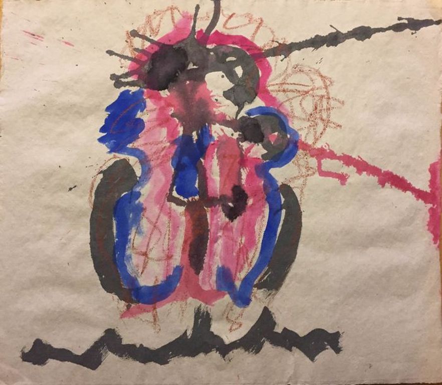 Anton Heyboer - motherhood -  gouache  verkocht voor € 175!