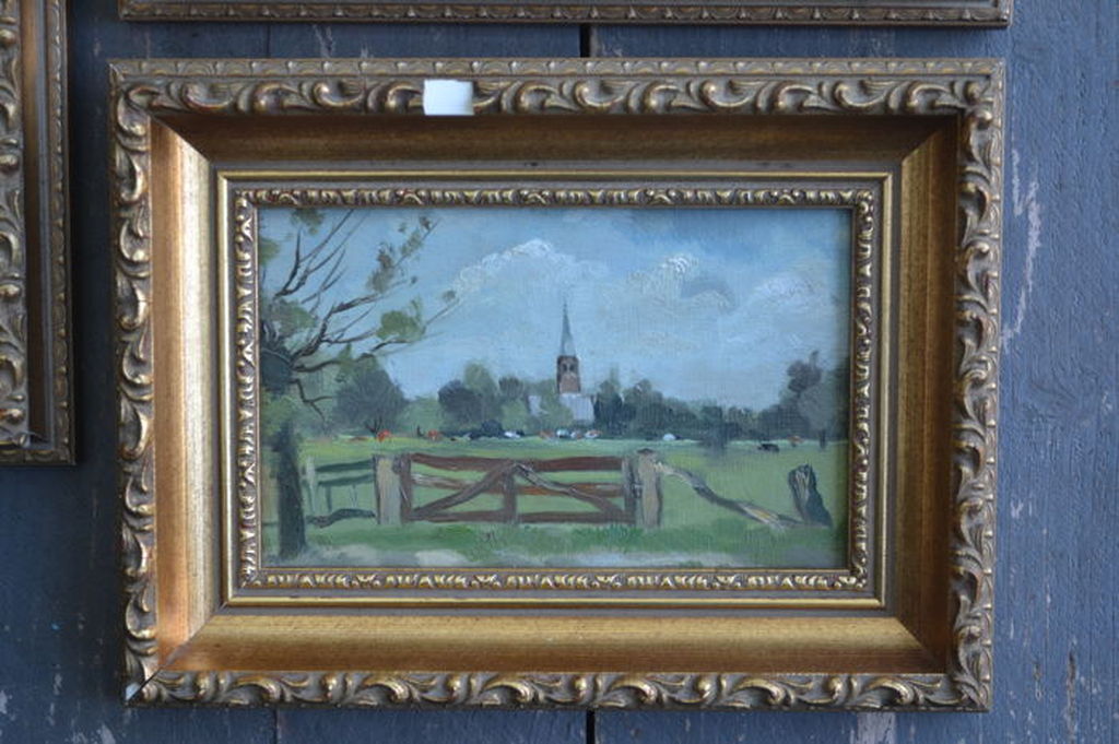 Vermoedelijk Adriaan Glaudemans: marouflage, drie landschapjes kopen? Bied vanaf 1!