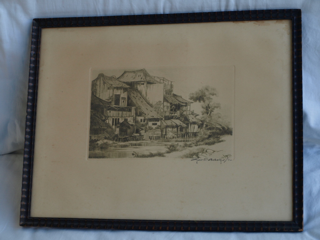 Gerard Adolfs : Ets , Tjantian (Soerabaja) – gesigneerd & ingelijst - 1926  kopen? Bied vanaf 100!