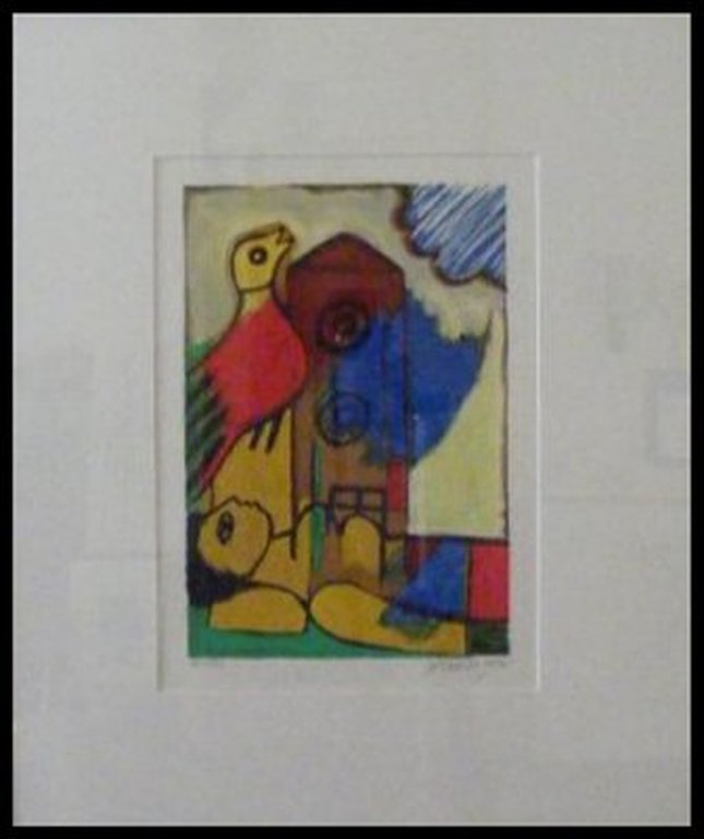 Corneille, Zeefdruk, 'Presence de la Tour' verkocht voor € 250!