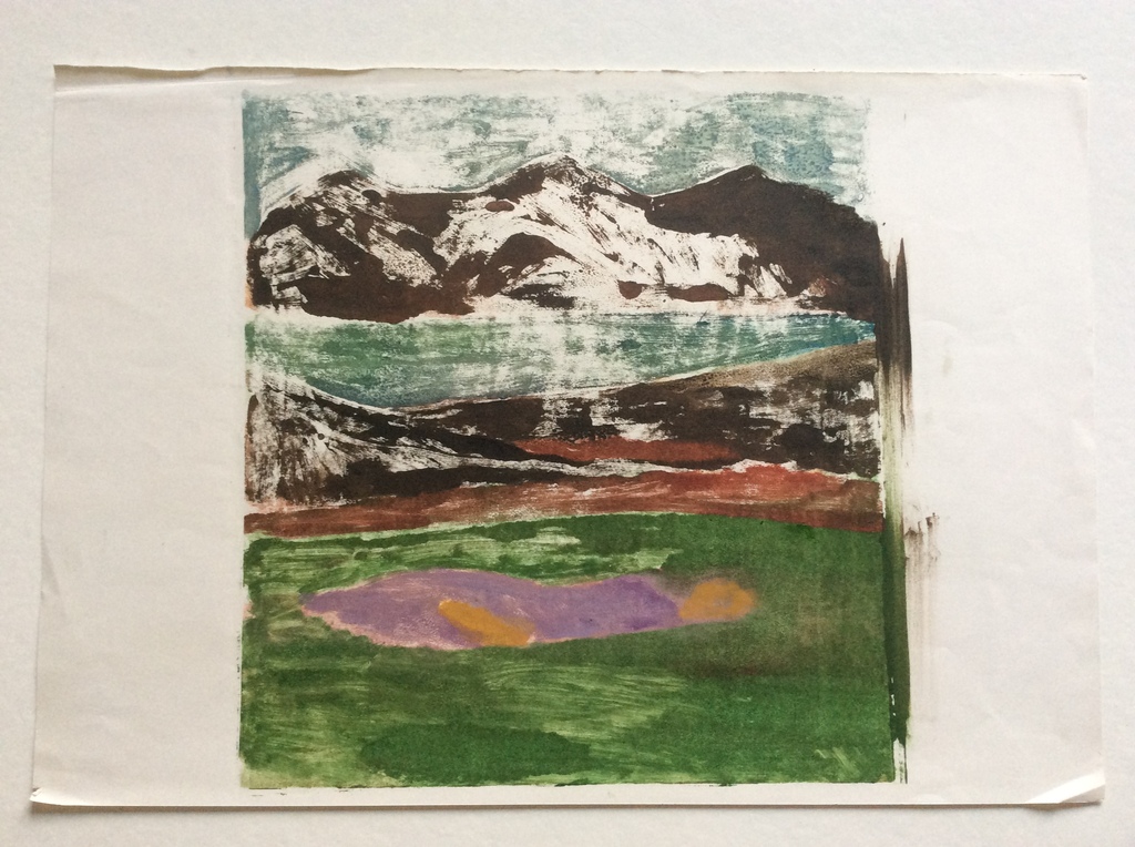 Irene Joffroy - liggende vrouw in landschap - olieverf op papier kopen? Bied vanaf 1!