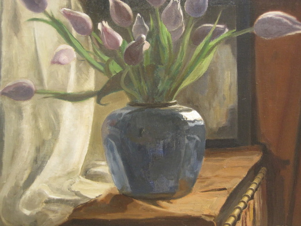 A.J.Massink 1892-1957 "stilleven lila rozen" olieverf gesigneerd 1932 kopen? Bied vanaf 1!