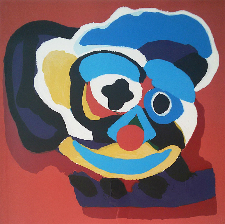 Karel Appel - Clowntje, zeefdruk (ingelijst, groot) verkocht voor € 1201!