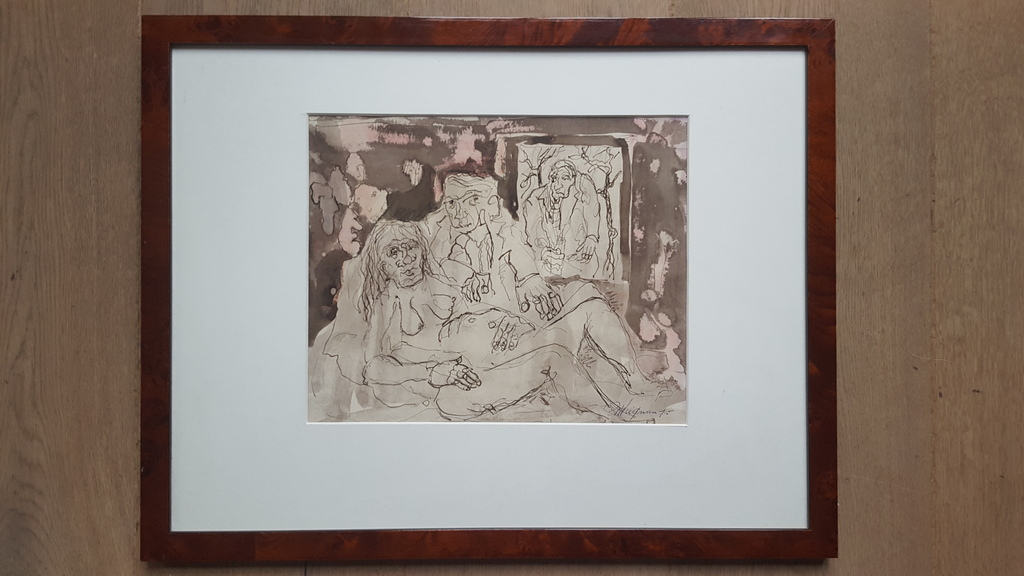 Piet Wiegman (1930-2008) - gemende techniek, gesigneerd en gedateerd '75  kopen? Bied vanaf 1!