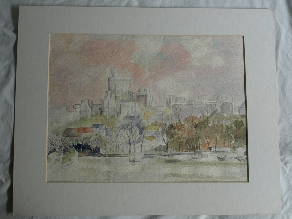 Onbekende kunstenaar: Aquarel – Stadsgezicht kopen? Bied vanaf 1!
