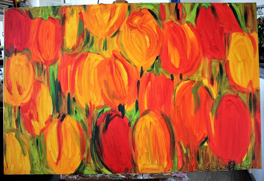 Elena Polyakova: Acrylverf ,  Tulpen kopen? Bied vanaf 145!