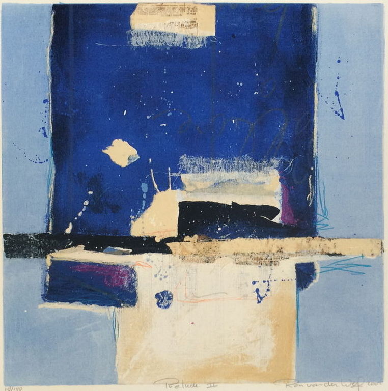 RON vd WERF   Gemengde techniek op gesigneerde Zeefdruk  PRELUDE II kopen? Bied vanaf 45!