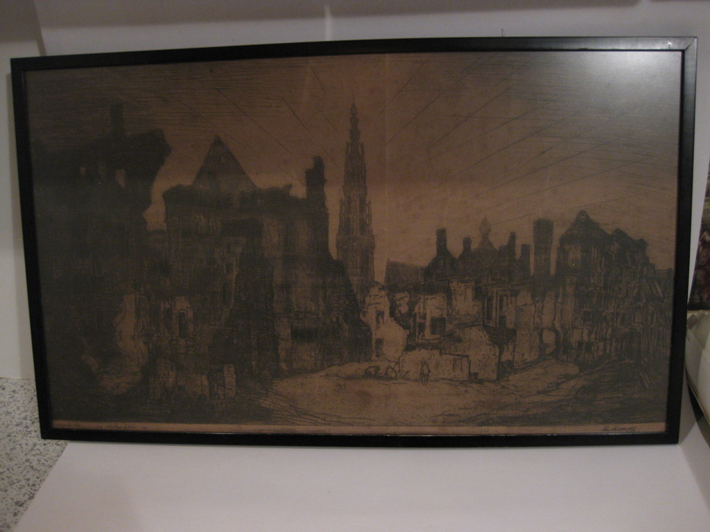 Grote ets Antwerpen Herman Heuff (1875-1945) uit 1916 kopen? Bied vanaf 1!