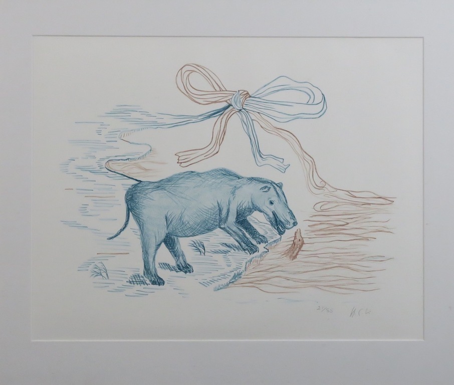 Helen Frik: Litho, Wildebeesten- Ingelijst kopen? Bied vanaf 1!