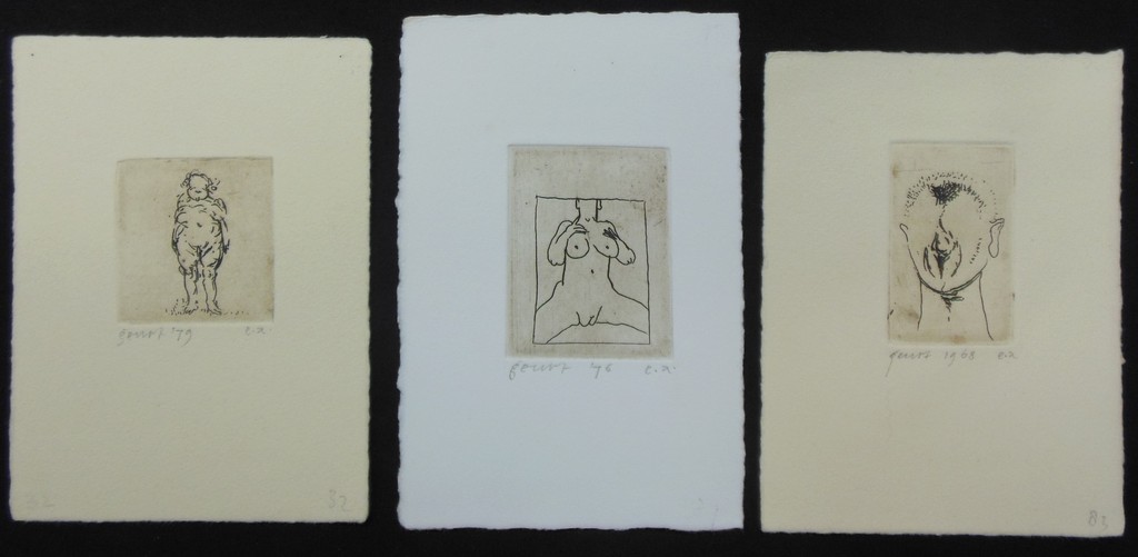 Geurt van Dijk: 3x Ets, Volle dame, Naakte vrouw en Gezicht kopen? Bied vanaf 20!