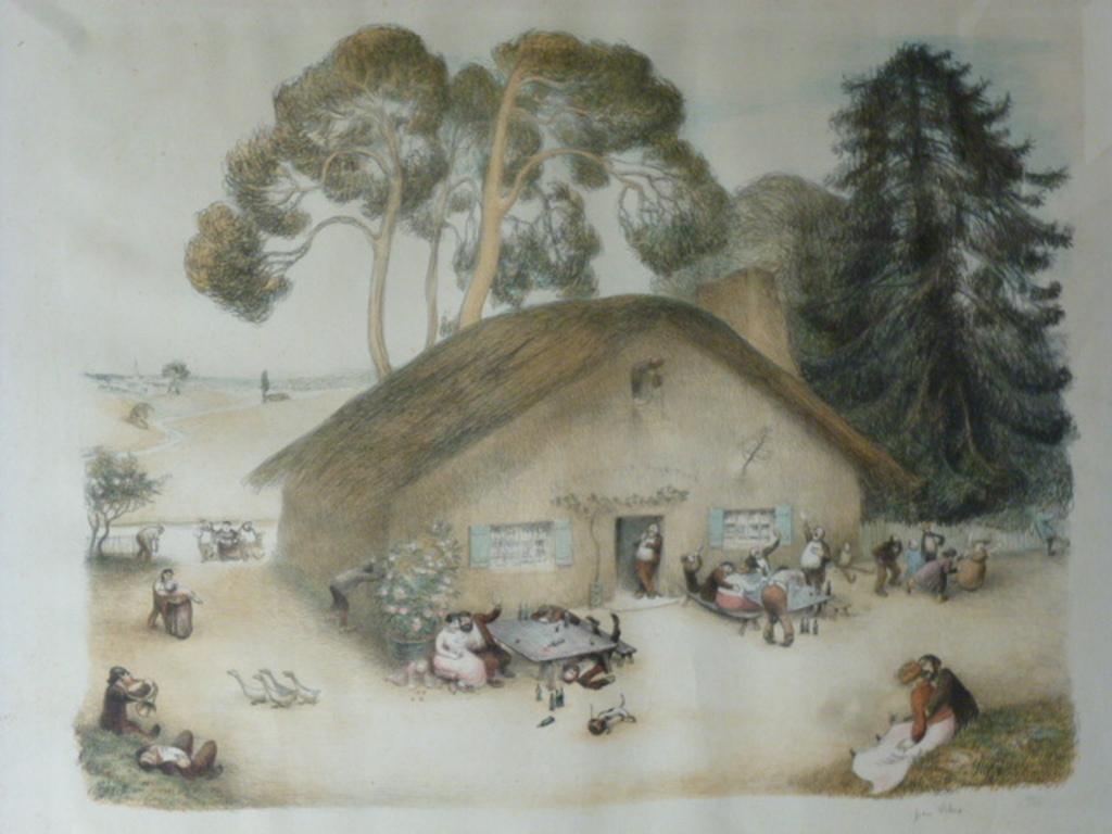 Jean Veber - kleurenlitho - Le soleil luit pour tous verkocht voor € 35!