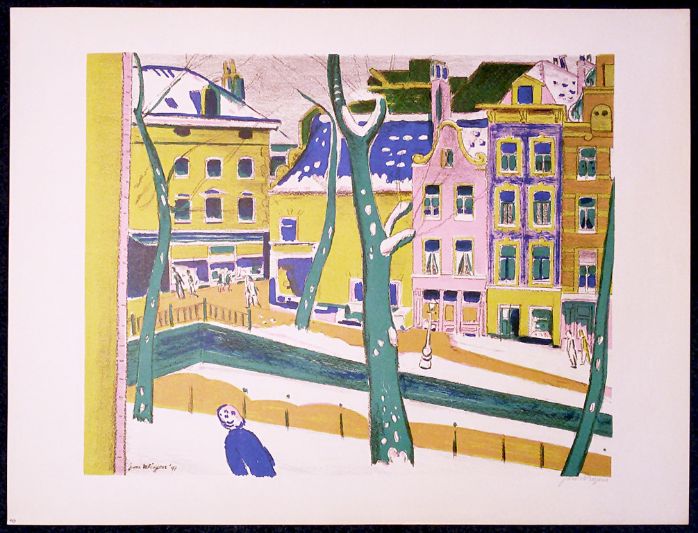 Jan Wiegers - Achterburgwal, litho kopen? Bied vanaf 180!