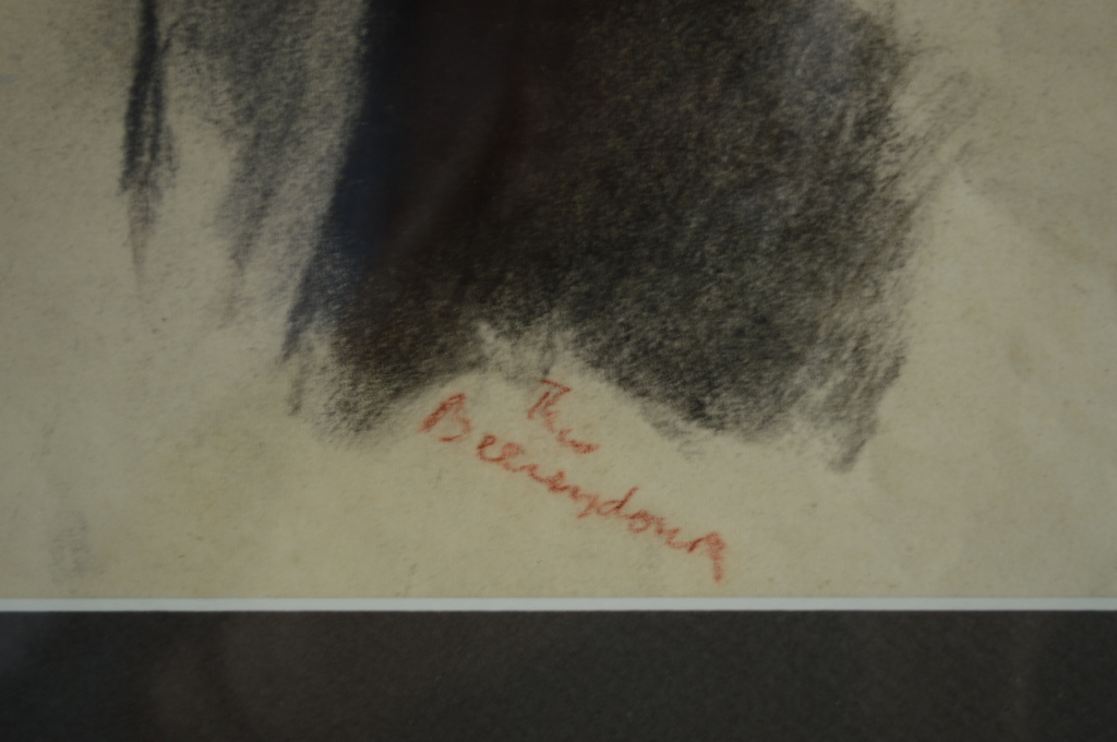 Theo Beerendonk, staand naakt, krijt 28x40 (55x69)  kopen? Bied vanaf 80!