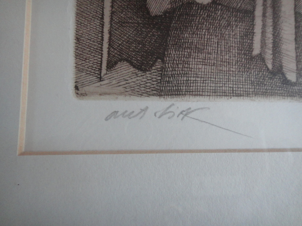 Adolf Born, ets, surrealistische voorstelling kopen? Bied vanaf 50!