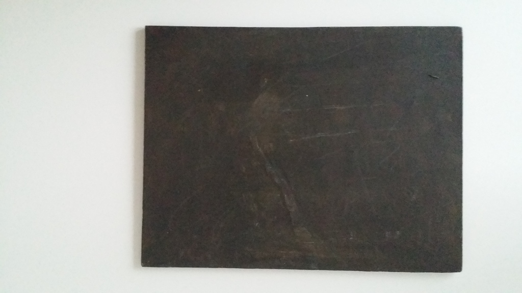 Onbekend. Olieverf op board. Koe in stal. kopen? Bied vanaf 39!