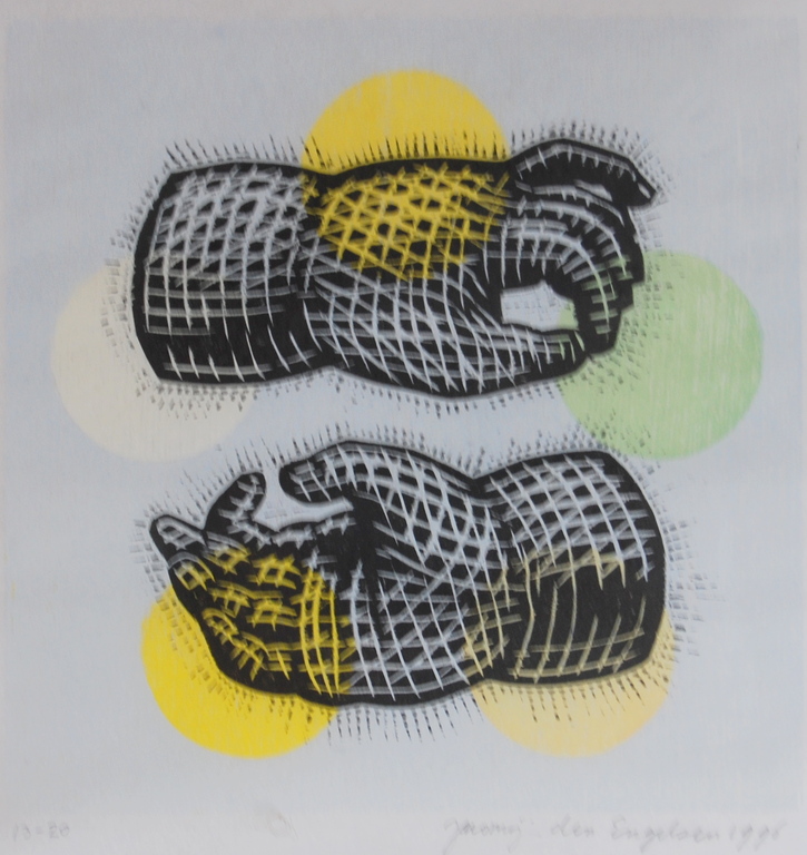 Jacomijn den Engelsen  handjes 13/20  1998  beeldformaat 15 x 15 cm ingelijst kopen? Bied vanaf 25!