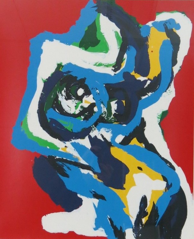 Karel Appel: Zeefdruk. Seven Summer Days II. Ingelijst verkocht voor € 850!