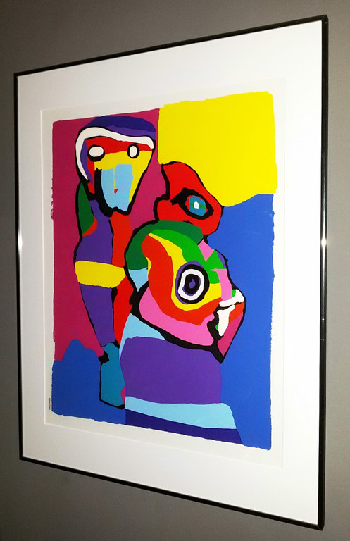 Laatste keer: Karel Appel - Heads, zeefdruk (mooi ingelijst, groot) kopen? Bied vanaf 395!