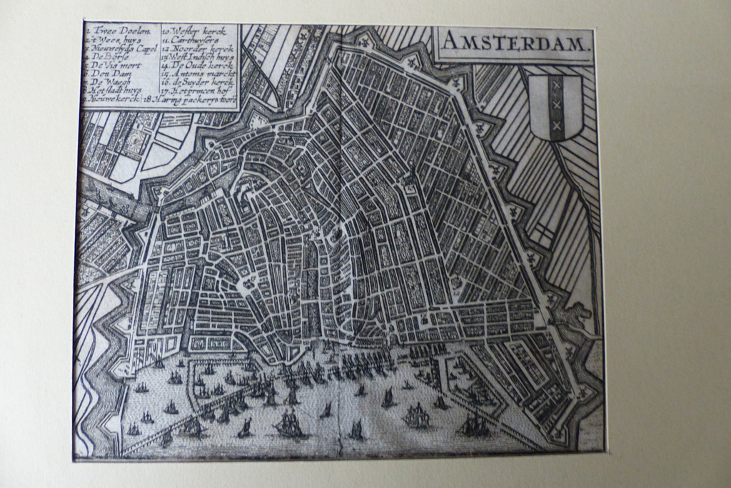 Kopergravure plattegrond Amsterdam, ongekleurd. kopen? Bied vanaf 20!