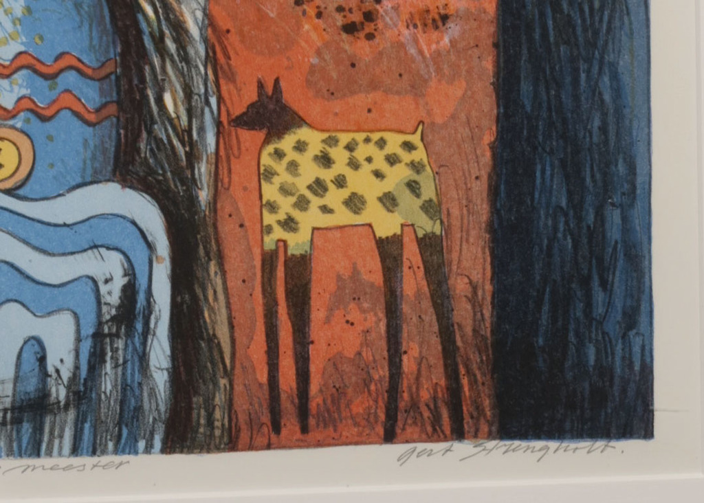 Gert Strengholt: Litho, Watermeester - Ingelijst kopen? Bied vanaf 20!