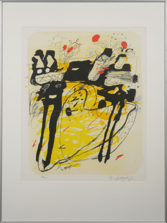 Kees Salentijn: Zeefdruk, Flores II - Ingelijst verkocht voor € 50!