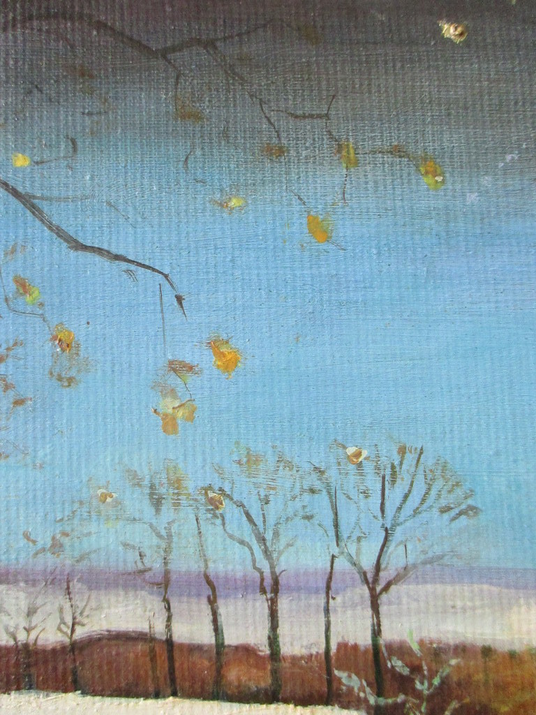 Niet of onleesbaar gesigneerd - Ongesigneerd - Olieverf op schilderskarton - besneeuwd landschap kopen? Bied vanaf 1!