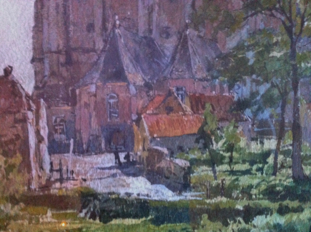 Johan Hendrik van Mastenbroek (1875-1945): Aquarel, Zomers gezicht op Veere kopen? Bied vanaf 375!