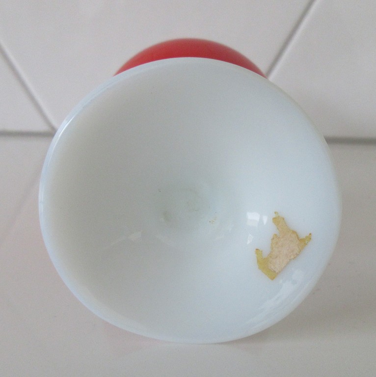 Ongespecificeerd - Veritable Opaline Florence - Oranje en wit opaline glazen vaasje kopen? Bied vanaf 1!