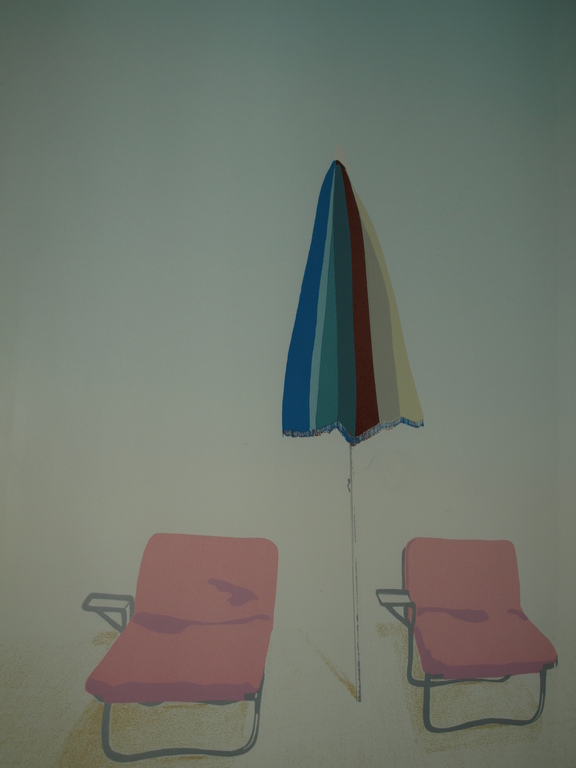 Wil Klaassen – Zeefdruk – Parasol – Gesigneerd -Ingelijst  59 x 79 cm verkocht voor € 45!